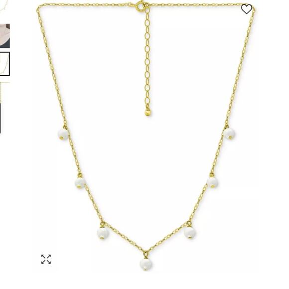 Brand new Macy's Quiet Luxury 18K Gold Pearl Necklace Old Money Aesthetic NWT - Picture 3 of 12